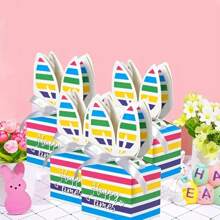 10 件复活节兔耳朵礼品盒，礼品包装盒，适合复活节、生日派对、婚礼派对礼物 - 彩色 - 查看 2
