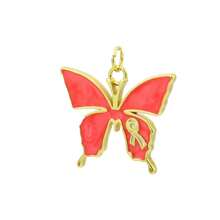 1 件铜制时尚高端淡粉色蝴蝶结水果樱桃吊坠，多用途手链、项链、脚链、耳环、钥匙扣、配饰 - 彩色 - 查看 4