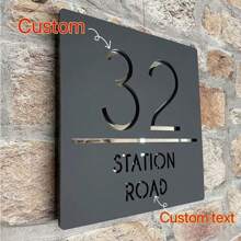 1 件，3D 亚克力门牌号，定制亚克力门牌，姓名，门牌号，镜面亚克力牌匾，三维家居装饰门牌礼物生日毕业，多功能，防霉，装饰性，可重复使用，舒适，时尚，新潮，可爱，整洁，色彩鲜艳，定制，个性化，独特，适合他的理想礼物，适合她、女朋友、爸爸、男朋友、家人、妈妈、朋友、儿子、女儿、家庭 - 彩色 - 查看 2