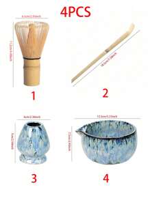 1pc/3pcs/4pcs Ceramic Matcha Set, Matcha Bowl, Matcha Whisk, Matcha Cup, Stirrer, Tea Scoop, Tea Bowl Set, Matcha Making, Dessert Pastry Making, Tea Drink Making Tools Set, Japanese Gift Box Tea Set, Song Dynasty Matcha Whisk Tool Set Back To School - Multicolor - View 15