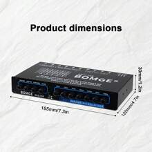 BOMGE 7-Band Car Audio Equalizer Pre-Amp Car Crossover Car Audio Graphic Equalizer Amplify Car'S Sound With 2 Inputs (RCA & High) 6 Outputs For Cars RVs Motorcycles Yachts, Without Battery - 黑色 - 查看 2