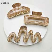 1/3 件女士水彩印花发夹，优雅爪夹，爪夹 - 彩色 - 查看 9