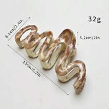 1/3 件女士水彩印花发夹，优雅爪夹，爪夹 - 彩色 - 查看 7