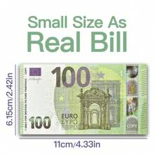 100/200 11*6.15cm Copy 100€, 100pcs 14*8cm Old And New Copy € 100 Denomination Counterfeit Banknote Props Paper Origami Props,Euro Shape Fake Money Commemorative Display Prop Paper