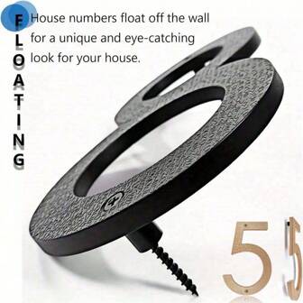 10 英寸，浮动金属现代门牌号，不锈钢纹理派对装饰号码，户外地址标志，花园门和邮箱装饰号码，带安装套件
