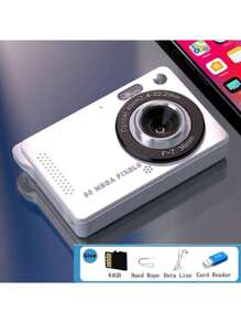 كاميرا رقمية صغيرة، مناسبة لهواة التصوير الشباب، تلتقط بسهولة مقاطع فيديو بدقة 4K كاملة، سعة بطارية 700 مللي أمبير