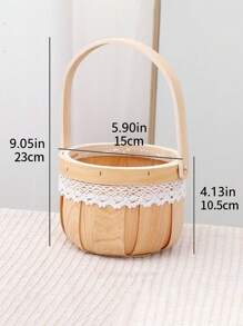 1pc Handwoven Flower Basket, Gift For Women's Day, Teacher's Day, Mother's Day, Succulent Basket, Storage Basket, Rattan Gift Basket