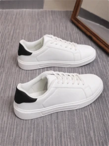 男女通用休闲运动鞋，尺码 36-45，防滑学生运动滑板鞋，四季百搭白鞋