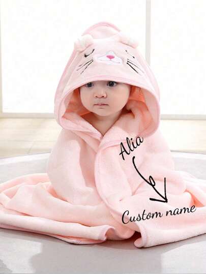 Handuk Mandi Berkerudung Anak-Anak yang Disesuaikan dengan Nama Bordir, Jubah Mandi Motif Hewan Lucu, Handuk Mandi Anak yang Dipersonalisasi, Handuk Besar, Hadiah Luar Biasa untuk Hari Anak, Ulang Tahun, Acara Mandi Bayi, Pantai, Spa, Daya Serap Tinggi