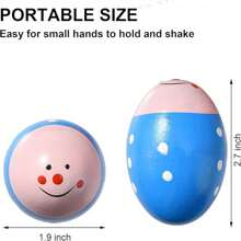 6/12 Pcs Random Color Wooden Easter Eggs ForEaster Basket Stuffers, Wooden Percussion Musical Egg Shakers Maracas ,Musical Percussion Instruments For Valentines Easter
