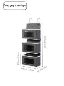 新款多功能门上储物收纳袋，1/3/5 层悬挂式衣柜收纳袋，带透明窗口，节省空间的家用储物盒，适用于食品储藏室、学校、浴室、卧室、厨房、宿舍、房车