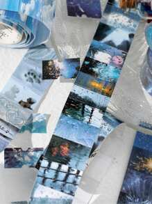 1 Roll Glitter Label Tape For Ins Style Craft & DIY Decorations, Paper Material For Scrapbook/Notebook/Diary/Frame/Envelope/Handmade Crafts