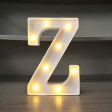 1pc LED Strip Light Marquee Sign - White Illuminated Letter Decoration For Home, Wedding, Birthday And Party - Waterproof Bulbs, 6.3" Height, PVC Material, Battery Powered Box, Ideal For Bar Or Desktop Decor