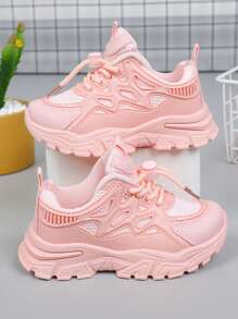 Girls' Spring Autumn Sneakers, Children Thick Sole Casual Breathable Sports Shoes, Student Running Shoes, Big Kids
