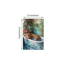 1pc Leopard In Bathtub Wall Art Picture Tropical Jungle Bathroom Canvas Prints Paintings Playful Animal Poster Bold Maximalist Decor For Bedroom,Living Room,Dorm Wall Decor No Framed