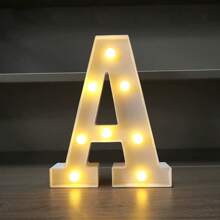 1pc LED Strip Light Marquee Sign - White Illuminated Letter Decoration For Home, Wedding, Birthday And Party - Waterproof Bulbs, 6.3" Height, PVC Material, Battery Powered Box, Ideal For Bar Or Desktop Decor