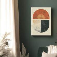 1 Pc,Muted Color Block Print Of Two Half Circles, Original, Canvas, Wall Art, Living Room Wall Decorations, Bedrooms, Bathrooms, Frame Poster Art Prints, Hanging Paintings, Home Decoration, Festivals. Home Decoration Festivals 1 - Multicolor - View 6