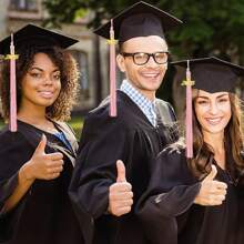 Nastrino da laurea 2025, nastrino per tocco da laureato, nastrino multicolore 2025 con ciondoli dorati con anno 2025 per decorazione tocco da laureato, accessori per festa di laurea - Multicolore - Visualizzare 9