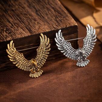 1 Pc Vintage Personalized Alloy Eagle Badge Brooch, Lapel Pin, Men's Suit/Jacket Decor Accessory