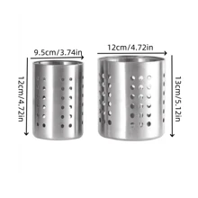 1pc Utensil Holder, Stainless Steel, Wet Kitchen Utensils,Suitable For Large Kitchen Utensils.Chopstick Tube, Chopsticks Storage, Tableware Storage Box, Knife, Fork, Spoon Storage Box