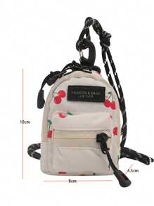 Mini Pouch Small Canvas Coin Purse Wallet, Travel Tactical Bag For AirPods, Earphones, Galaxy Buds, Coins, Keys, Paper Money - Zebra, Leopard, Cow, Cherry, Daisy Print - Multicolor - View 3