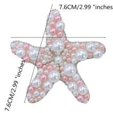 1 set de parches ornamentales con perlas, perlas y conchas marinas para sombreros, mochilas, aplicar y coser en ropa, accesorios decorativos - Multicolor - Ver 2