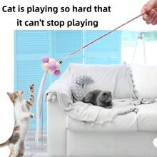 1/5 Piezas Palo de juego para gatos amantes de los gatos y madres de gatos, con plumas suaves y esponjosas de colores, provisto de campana, seguro y resistente a mordeduras, duradero, adecuado para interactuar y ejercitar a gatos amantes de los gatos y madres de gatos. Proporciona juguetes y suministros perfectos para la diversión sin fin de los amantes de los gatos y madres de gatos, juguetes lindos para sostener en la mano.
