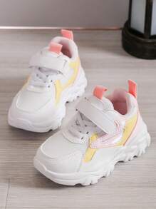 女童休闲运动鞋，软橡胶防滑鞋底，幼儿步行鞋，春秋季 - 粉色 - 查看 4