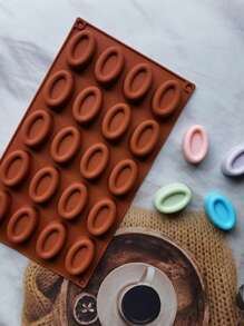 1 件硅胶椭圆形甜甜圈模具，低调手工烘焙工具 - 鏽棕色 - 查看 5