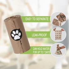 90 piezas/120/150 piezas/270 piezas Bolsas para recoger excrementos de perro en caja con 6/8/10/18 rollos, bolsas de 1.3 micras de grosor, a prueba de fugas, fácil de usar, resistentes a los olores, extra gruesas, con aroma a café, aptas para paseos, arena para gatos y limpieza del hogar