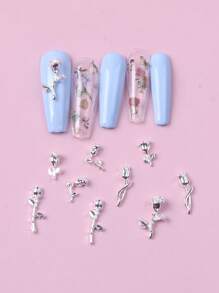 TSZS Rose Nail Parts Flower Nail Charms Valentine Decoration Manicure Jewelry