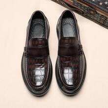 Men's Fashion Black Leather Loafers With Tassel Decor, Classic Minimalist Design, Comfortable Breathable Slip-On Casual Shoes, Suitable For Daily And Formal Occasions, Wear-Resistant Outsole
