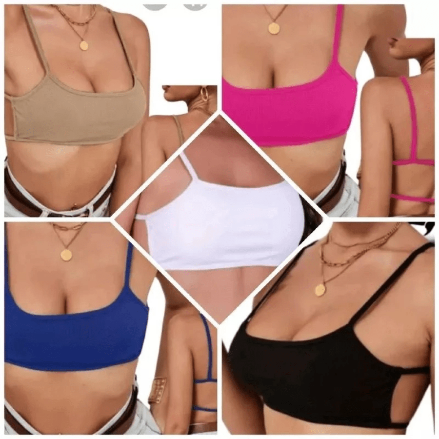 it 5 Top Faixa Cropped Costa Nua Sem Bojo Blogueira Moda Gringa
