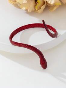 1 件红蛇设计臂带，经典朋克简约风格，独特创意耳环适合礼物、约会、俱乐部、千年虫