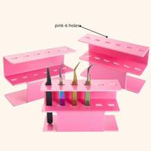 Acrylic Eyelash Extension Tweezers Storage Box Holder Acrylic Tweezers Holder, 6/8 Holes Tweezers Stand Display Organizer For Eyelash Extension Supplies Accessories Grafting Beauty Tools
