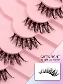 Asiteo 7 Pairs Transparent Natural Half-Strip False Eyelashes, Cat Eye Corner Lashes, Natural Style, Soft & Lightweight, Suitable For Beginners, Easy To Wear, Fit For Daily Dates - Cat Eye Lashes - View 3