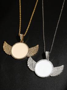 1pc Moda Simples Liga Redonda Asas de Anjo Colar Adequado Para Uso Diário Masculino