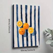 1pc Framed Canvas Poster, Orange Fruit Wall Art Canvas Paintings, Ideal Gift For Bedroom Living Room Corridor, Wall Art, Wall Decor, Winter Decor, Room Decoration - 彩色 - 查看 10