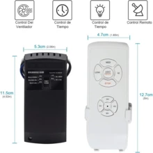 Control Remoto para Ventilador de Techo Universal, Kit de Control Remoto Inalambrico con 3 velocidades de Rango Completo, 85-265V Smart Inalámbrico Controlador de Ventilador de Techo con RF - Blanco - Ver 4