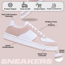 Buy 2 Get 3 Pairs > Kit 3 Original Women's Casual Sneakers Fashion Blogger - Hồng - Xem 5