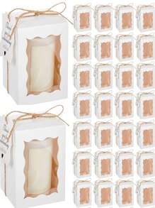 Set de 10 cajas transparentes cuadradas con ventana, bolsas para regalo de maceta de flores, pastel, para Día de la Madre, regalos de dama de honor, regalos de graduación, regalos de cumpleaños, regalos de boda