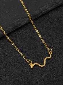 1 Stück neue modische, einfache Schlangen-Anhänger Halskette für Frauen, Frühlings-/Sommer-Accessoire