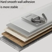 2 PIEZAS Gancho de acero inoxidable, colgador de pared sin taladro y sin rastro, gancho adhesivo para cocina, baño, puerta, dormitorio, soporte de pared resistente para almacenamiento