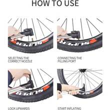 1 szt. Przenośna składana metalowa pompka powietrza do roweru/roweru górskiego/roweru szosowego/roweru składanego/hulajnogi