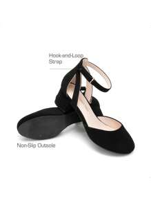 Girls Dress Shoes Closed Toe High Heels Ankle Strap Toddler Little Big Kid Wedding Flower Party Pump - màu đen - Xem 6
