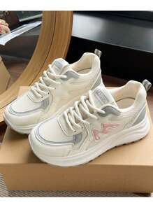 Women's Chunky Sneakers 2025 Spring/Autumn New Versatile Platform Casual Lace-Up Soft Bottom Trainers - Multicolor - View 4