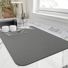 Kitchen Mats Floor CounterDrying Kitchen Counter, Heat Resistant Drainer Mats With Non-Slip Rubber Backed, Hide Stain Kitchen Absorbent Draining, Easy To Clean Dish Rack Pad, Dark 16x18 - 粉色 - 查看 7