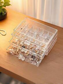 1 Transparent Cosmetics Storage Box, 72 Grid Acrylic Storage Box Drawer Type Multi-Layer Cosmetics Storage Display Rack, Large Capacity Fixed Skin Care Products Storage Box, Multi-Functional Cosmetics Storage Rack, Acrylic Transparent Cosmetics Storage Box, Large Capacity Skin Care Products Stationery Storage Box - Multicolor - View 11