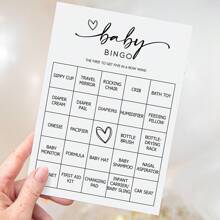 Gender Reveal Birthday Bingo Game (50 Unique Cards) Pre-Filled Fun Kids Birthday Party Game Activity, Pre-Made Name Cards, Gender Neutral Simple (White/Brown) - Multicolor - View 3