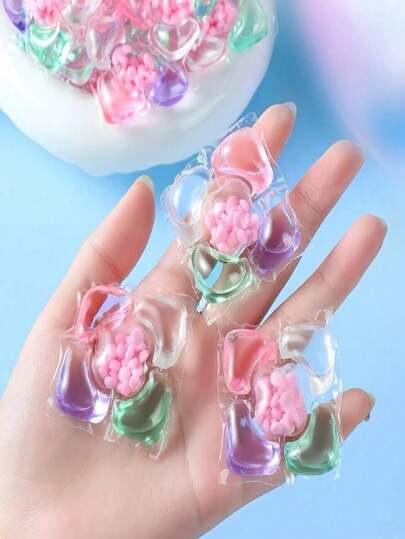 100/50/30/10 颗装 5 合 1 洗衣凝珠，持久留香，强效去污，护色，浓缩洗衣液，柔顺剂，防螨，适用于洗衣机